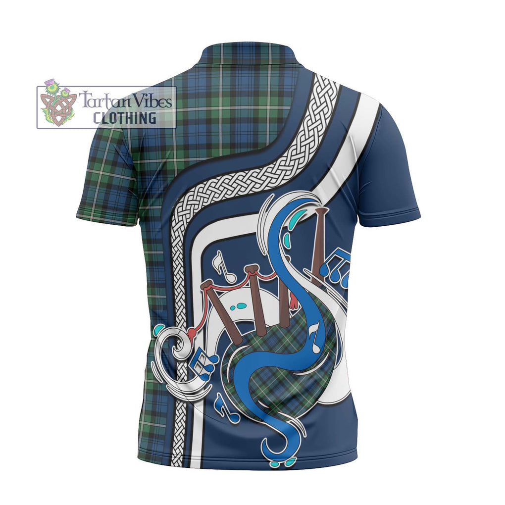 Forbes Ancient Tartan Zipper Polo Shirt with Epic Bagpipe Style - Tartanvibesclothing Shop