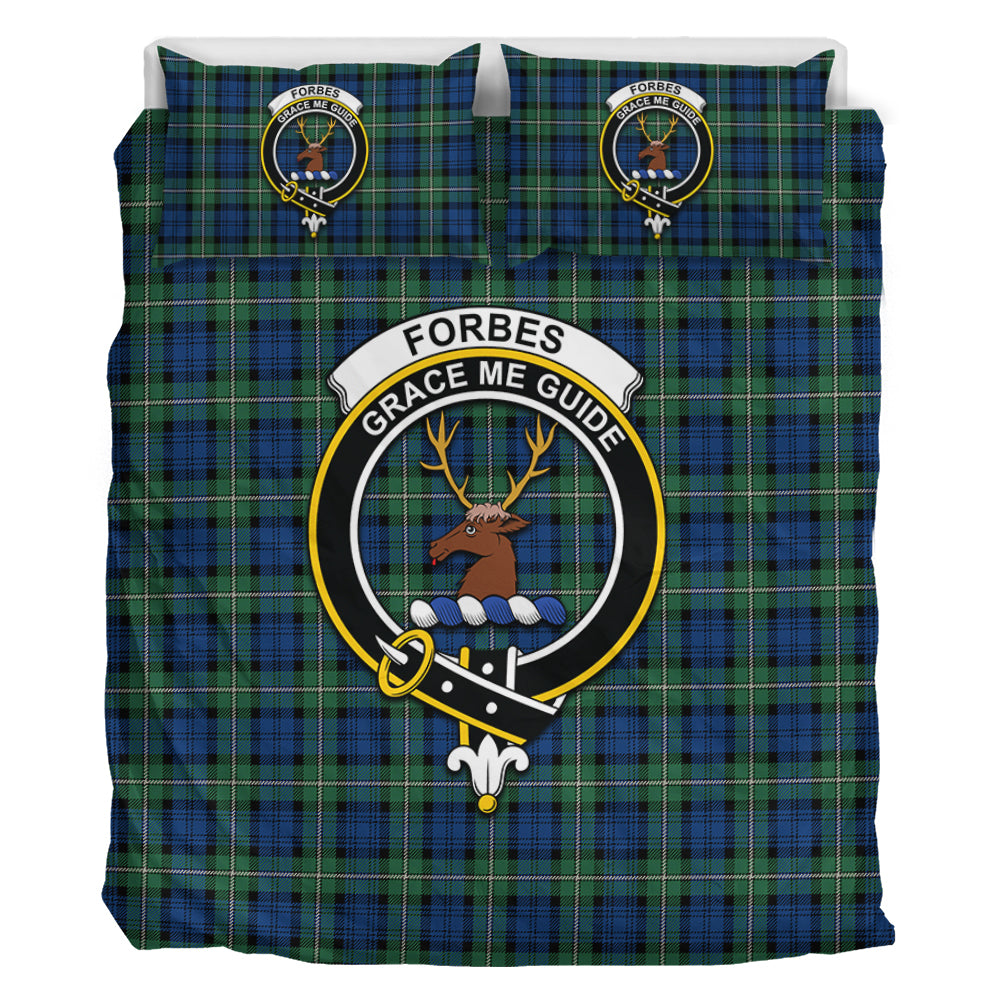 Forbes Ancient Tartan Bedding Set with Family Crest - Tartan Vibes Clothing