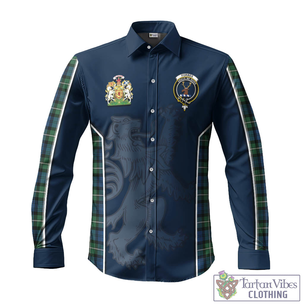 Tartan Vibes Clothing Forbes Ancient Tartan Long Sleeve Button Up Shirt with Family Crest and Lion Rampant Vibes Sport Style