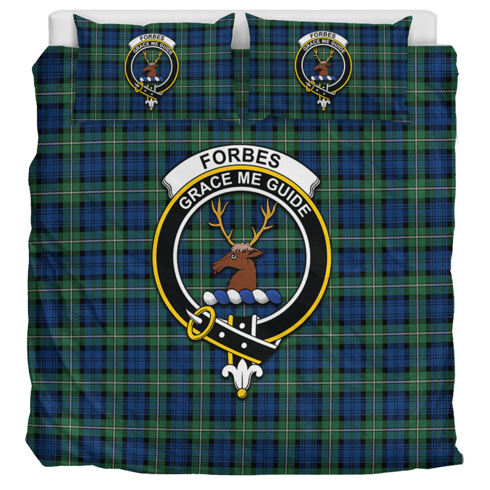 Forbes Ancient Tartan Bedding Set with Family Crest UK Bedding Set UK Super King 104*94 inch - Tartan Vibes Clothing