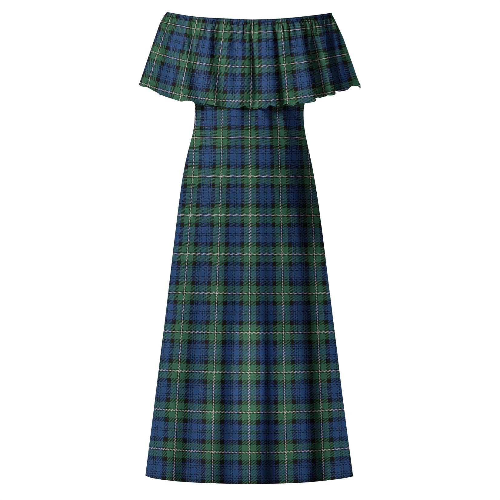 Forbes Ancient Tartan Off Shoulder Long Dress - Tartanvibesclothing