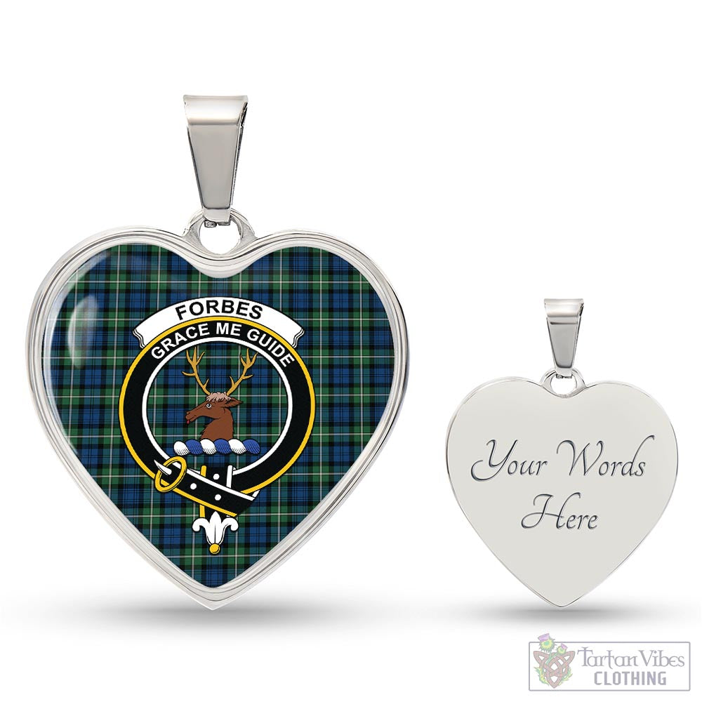 Tartan Vibes Clothing Forbes Ancient Tartan Heart Necklace with Family Crest