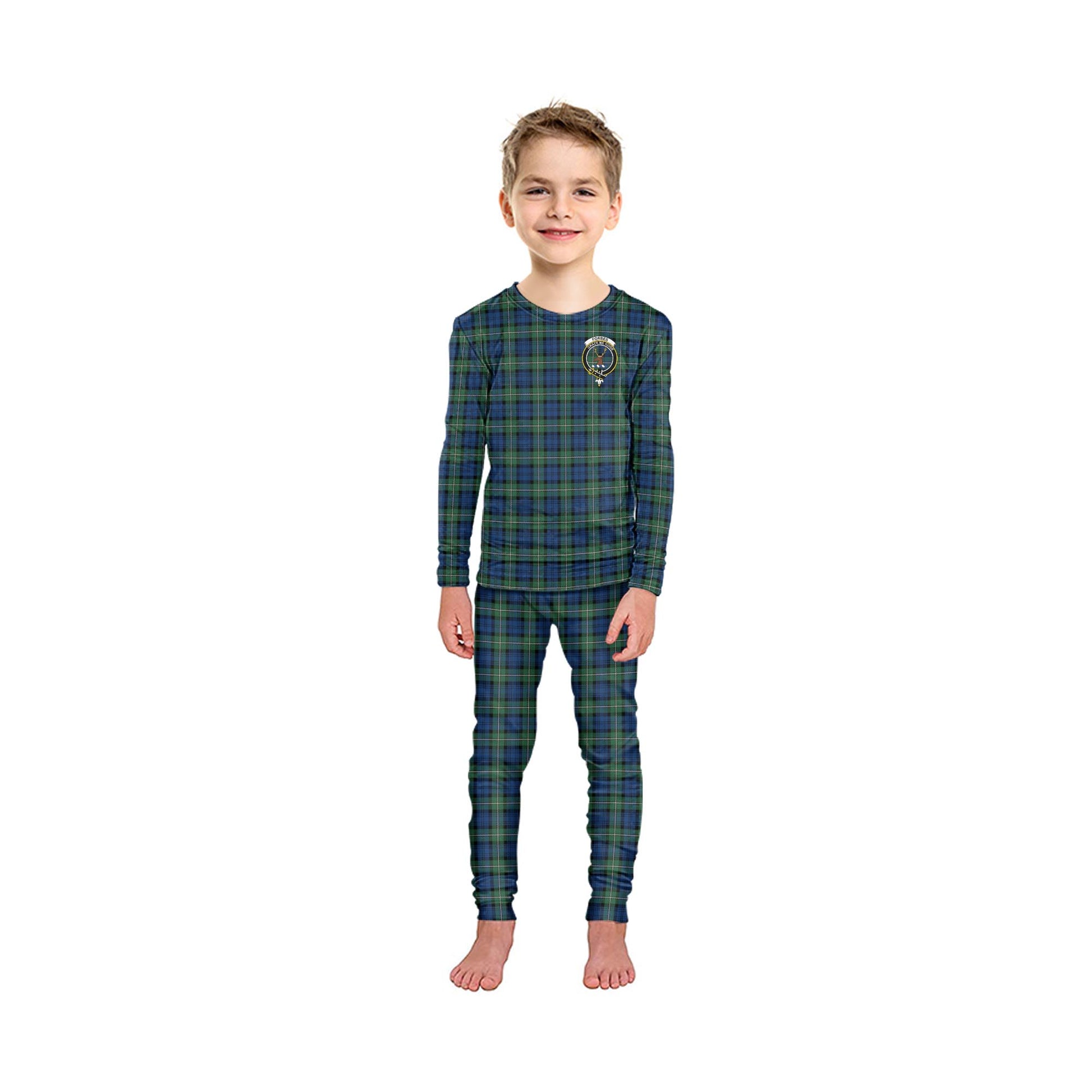 Forbes Ancient Tartan Pajamas Family Set with Family Crest - Tartan Vibes Clothing