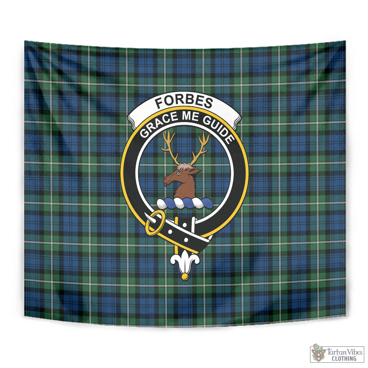 Tartan Vibes Clothing Forbes Ancient Tartan Tapestry Wall Hanging and Home Decor for Room with Family Crest