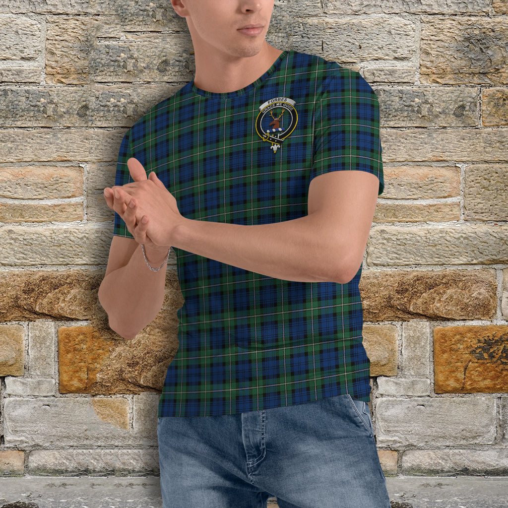 Forbes Ancient Tartan T-Shirt with Family Crest - Tartan Vibes Clothing