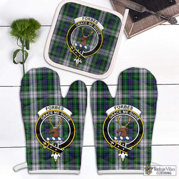 Forbes Dress Tartan Combo Oven Mitt & Pot-Holder with Family Crest