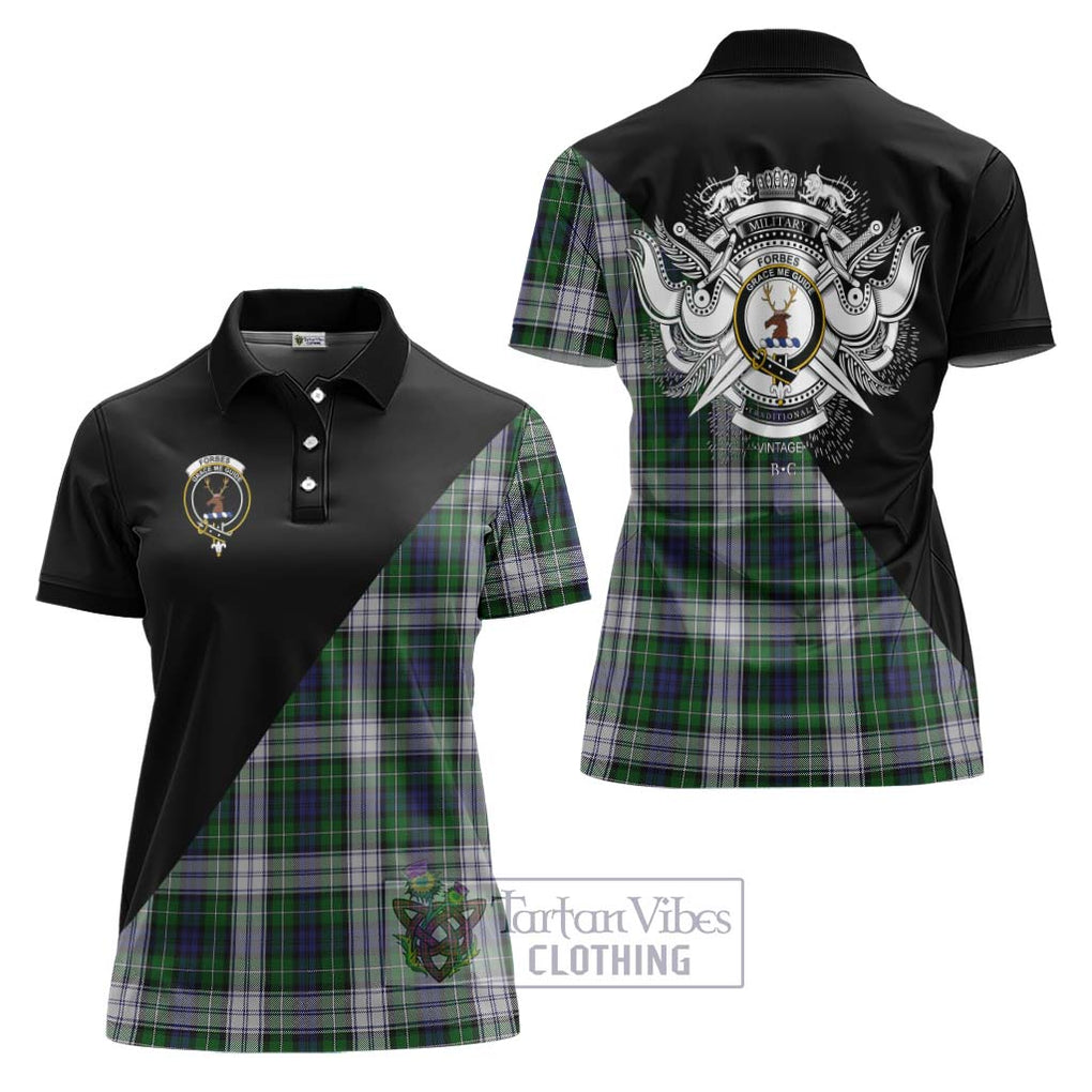 Forbes Dress Tartan Women's Polo Shirt with Family Crest and Military Logo Style Women - Tartanvibesclothing Shop