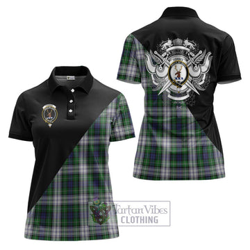 Forbes Dress Tartan Women's Polo Shirt with Family Crest and Military Logo Style