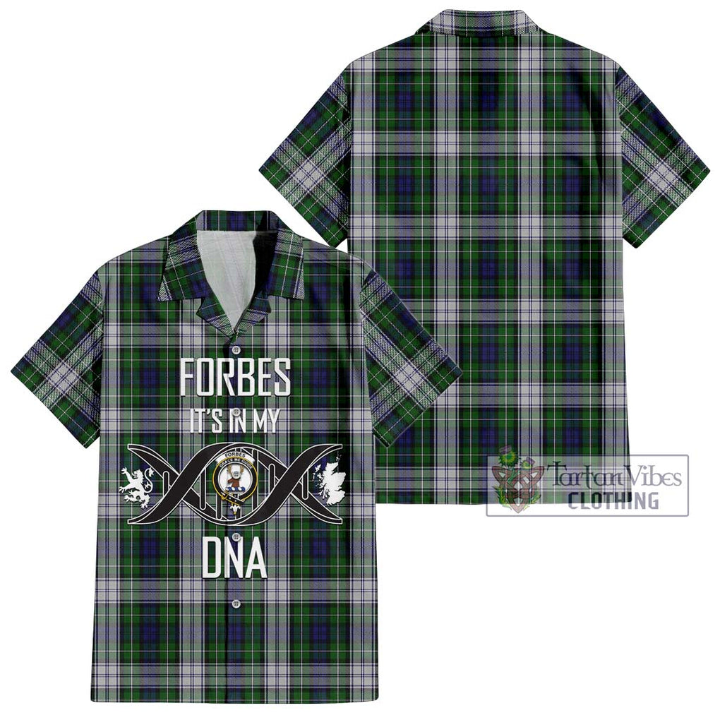 Forbes Dress Tartan Short Sleeve Button Shirt with Family Crest DNA In Me Style Kid - Tartanvibesclothing Shop