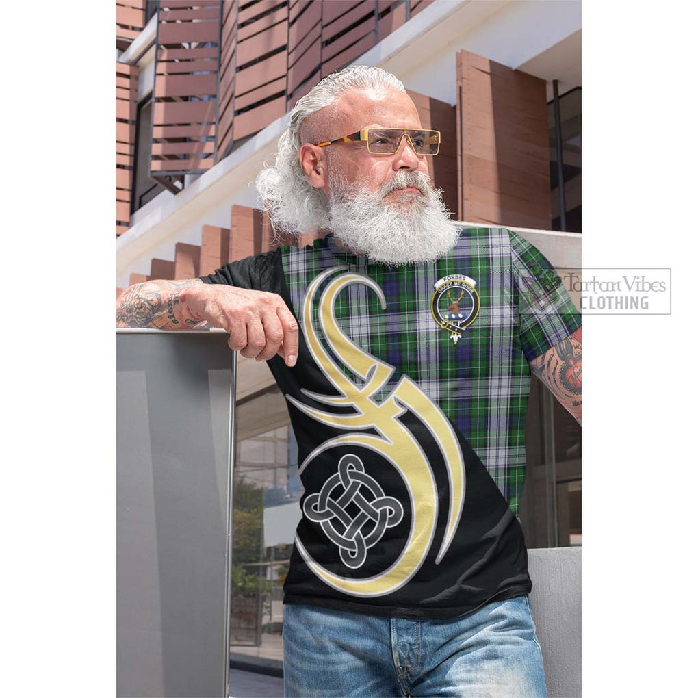 Tartan Vibes Clothing Forbes Dress Tartan Cotton T-shirt with Family Crest and Celtic Symbol Style