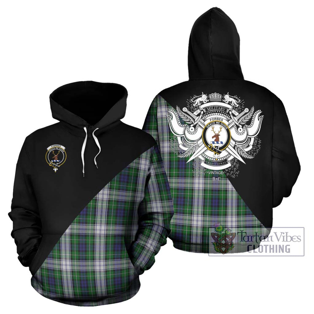 Forbes Dress Tartan Hoodie with Family Crest and Military Logo Style Zip Hoodie - Tartanvibesclothing Shop