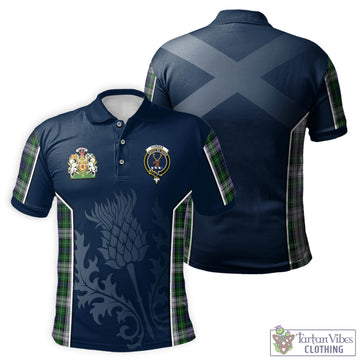 Forbes Dress Tartan Men's Polo Shirt with Family Crest and Scottish Thistle Vibes Sport Style