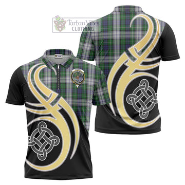 Forbes Dress Tartan Zipper Polo Shirt with Family Crest and Celtic Symbol Style