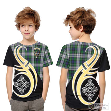 Forbes Dress Tartan Kid T-Shirt with Family Crest and Celtic Symbol Style