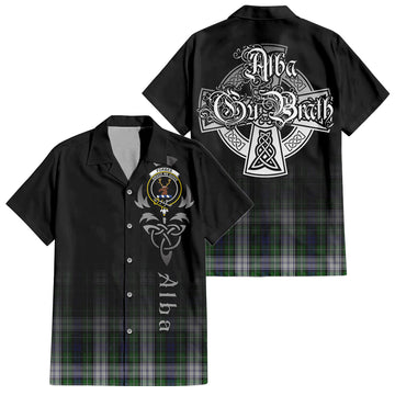 Forbes Dress Tartan Short Sleeve Button Up Shirt Featuring Alba Gu Brath Family Crest Celtic Inspired