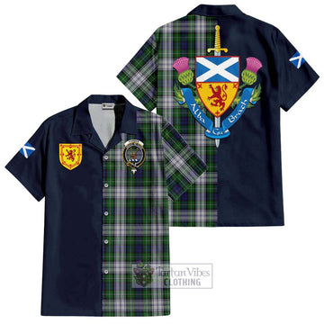 Forbes Dress Tartan Short Sleeve Button Shirt Alba with Scottish Lion Royal Arm Half Style