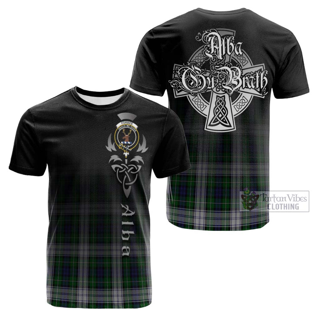 Tartan Vibes Clothing Forbes Dress Tartan Cotton T-shirt Featuring Alba Gu Brath Family Crest Celtic Inspired