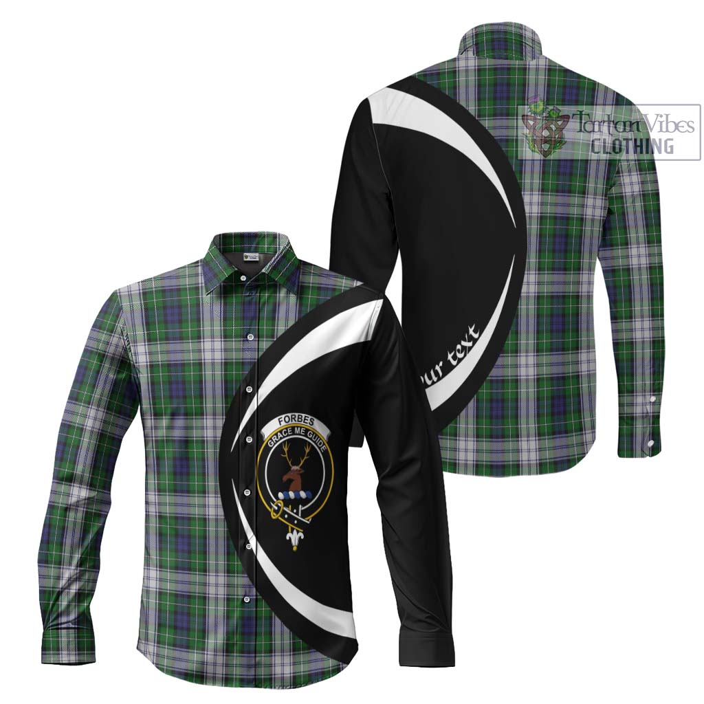 Forbes Dress Tartan Long Sleeve Button Up with Family Crest Circle Style Men's Shirt S - Tartan Vibes Clothing