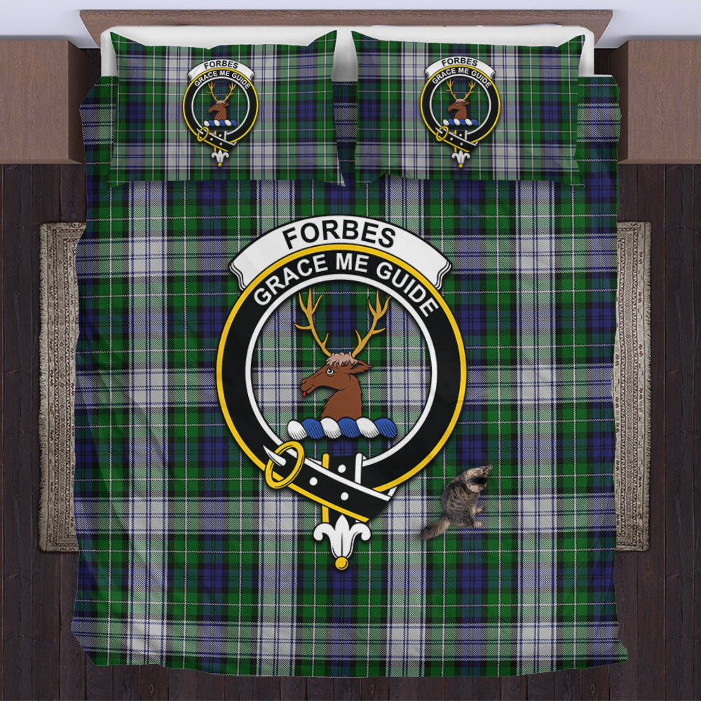 Forbes Dress Tartan Bedding Set with Family Crest US Bedding Set - Tartan Vibes Clothing