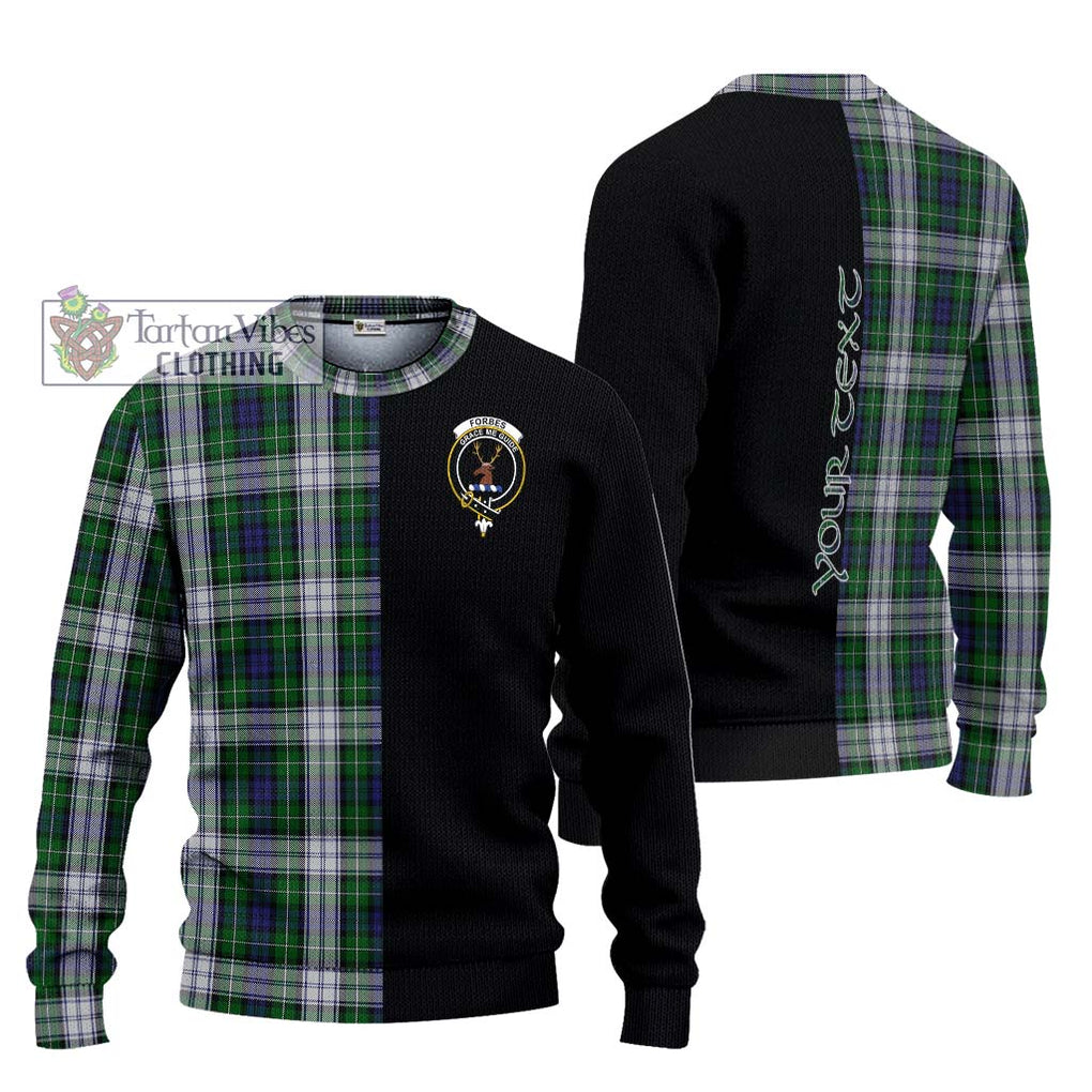 Forbes Dress Tartan Knitted Sweater with Family Crest and Half Of Me Style Unisex - Tartanvibesclothing Shop