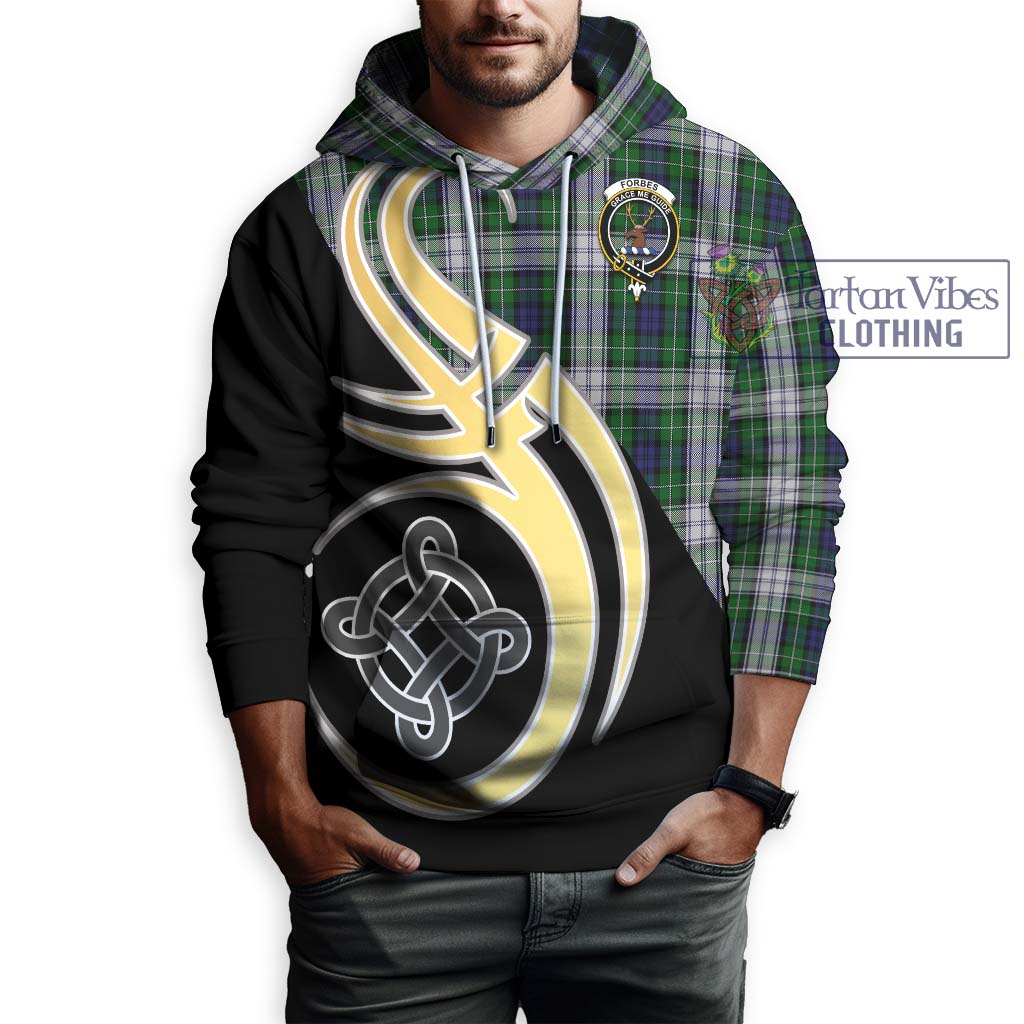 Forbes Dress Tartan Hoodie with Family Crest and Celtic Symbol Style Zip Hoodie - Tartan Vibes Clothing