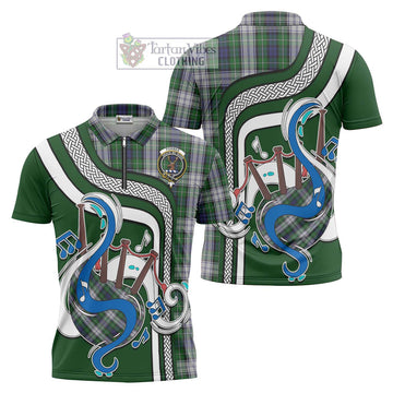 Forbes Dress Tartan Zipper Polo Shirt with Epic Bagpipe Style