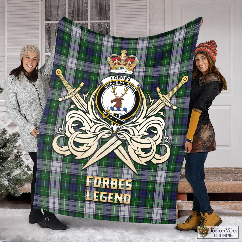 Tartan Vibes Clothing Forbes Dress Tartan Blanket with Clan Crest and the Golden Sword of Courageous Legacy