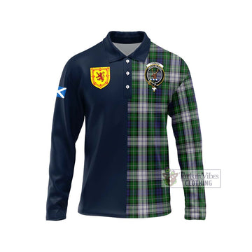 Forbes Dress Tartan Long Sleeve Polo Shirt Alba with Scottish Lion Royal Arm Half Style