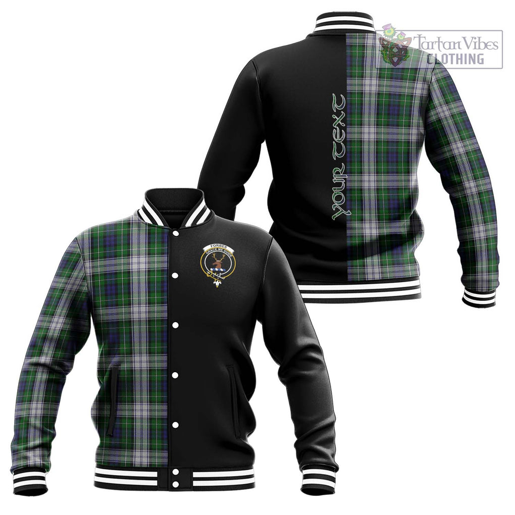 Forbes Dress Tartan Baseball Jacket with Family Crest and Half Of Me Style Unisex - Tartanvibesclothing Shop