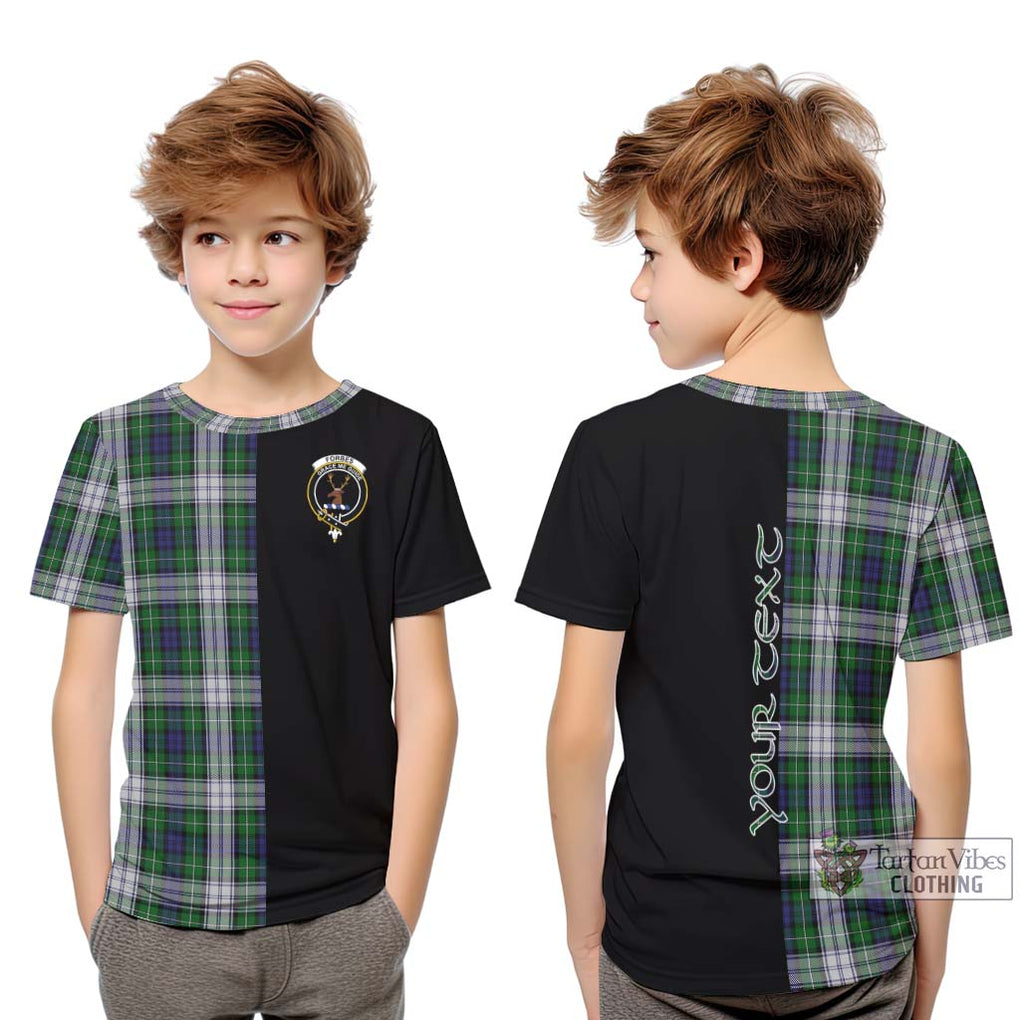 Forbes Dress Tartan Kid T-Shirt with Family Crest and Half Of Me Style Youth XL Size14 - Tartanvibesclothing Shop