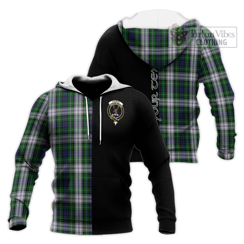 Forbes Dress Tartan Knitted Hoodie with Family Crest and Half Of Me Style Unisex Knitted Pullover Hoodie - Tartanvibesclothing Shop