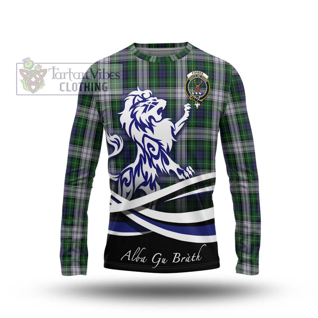 Forbes Dress Tartan Long Sleeve T-Shirt with Alba Gu Brath Regal Lion Emblem Unisex - Tartanvibesclothing Shop