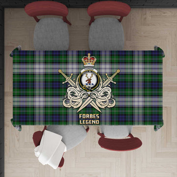 Forbes Dress Tartan Tablecloth with Clan Crest and the Golden Sword of Courageous Legacy