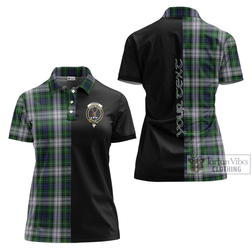 Forbes Dress Tartan Women's Polo Shirt with Family Crest and Half Of Me Style Women - Tartanvibesclothing Shop