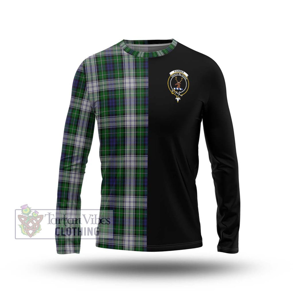 Forbes Dress Tartan Long Sleeve T-Shirt with Family Crest and Half Of Me Style Unisex - Tartanvibesclothing Shop