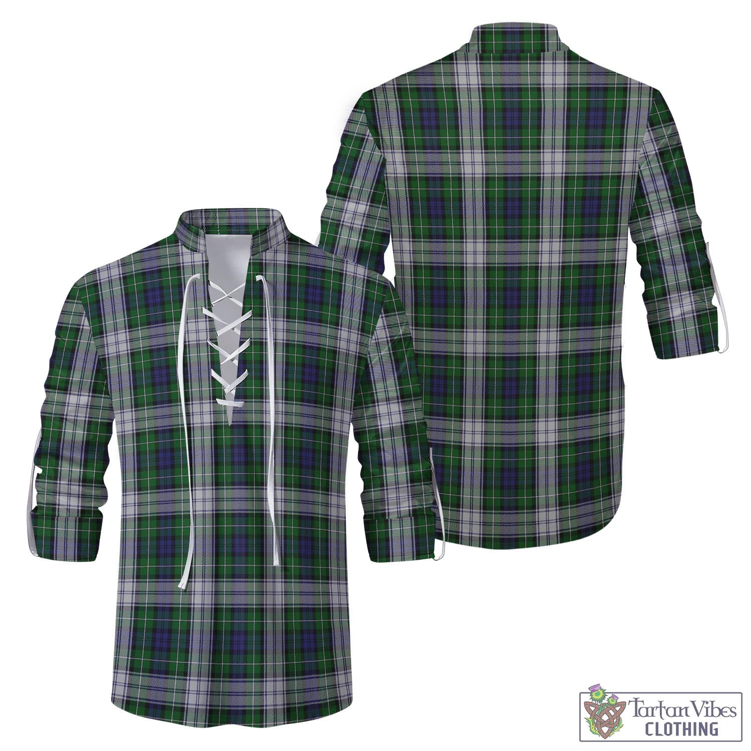 Tartan Vibes Clothing Forbes Dress Tartan Men's Scottish Traditional Jacobite Ghillie Kilt Shirt