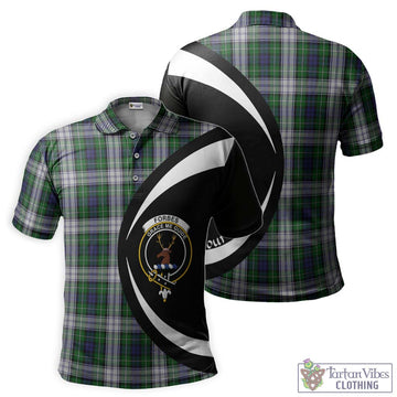 Forbes Dress Tartan Men's Polo Shirt with Family Crest Circle Style