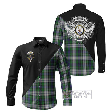 Forbes Dress Tartan Long Sleeve Button Shirt with Family Crest and Military Logo Style