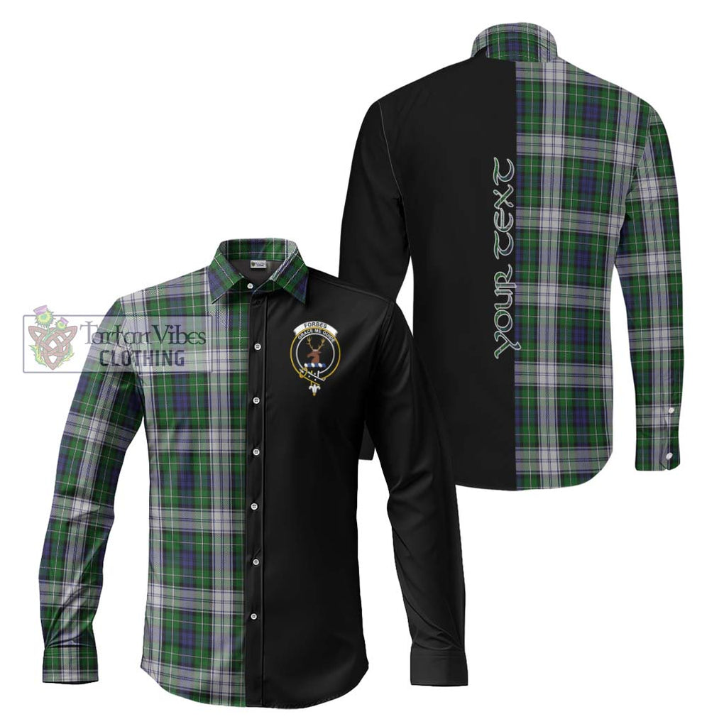 Forbes Dress Tartan Long Sleeve Button Shirt with Family Crest and Half Of Me Style Men's Shirt S - Tartanvibesclothing Shop