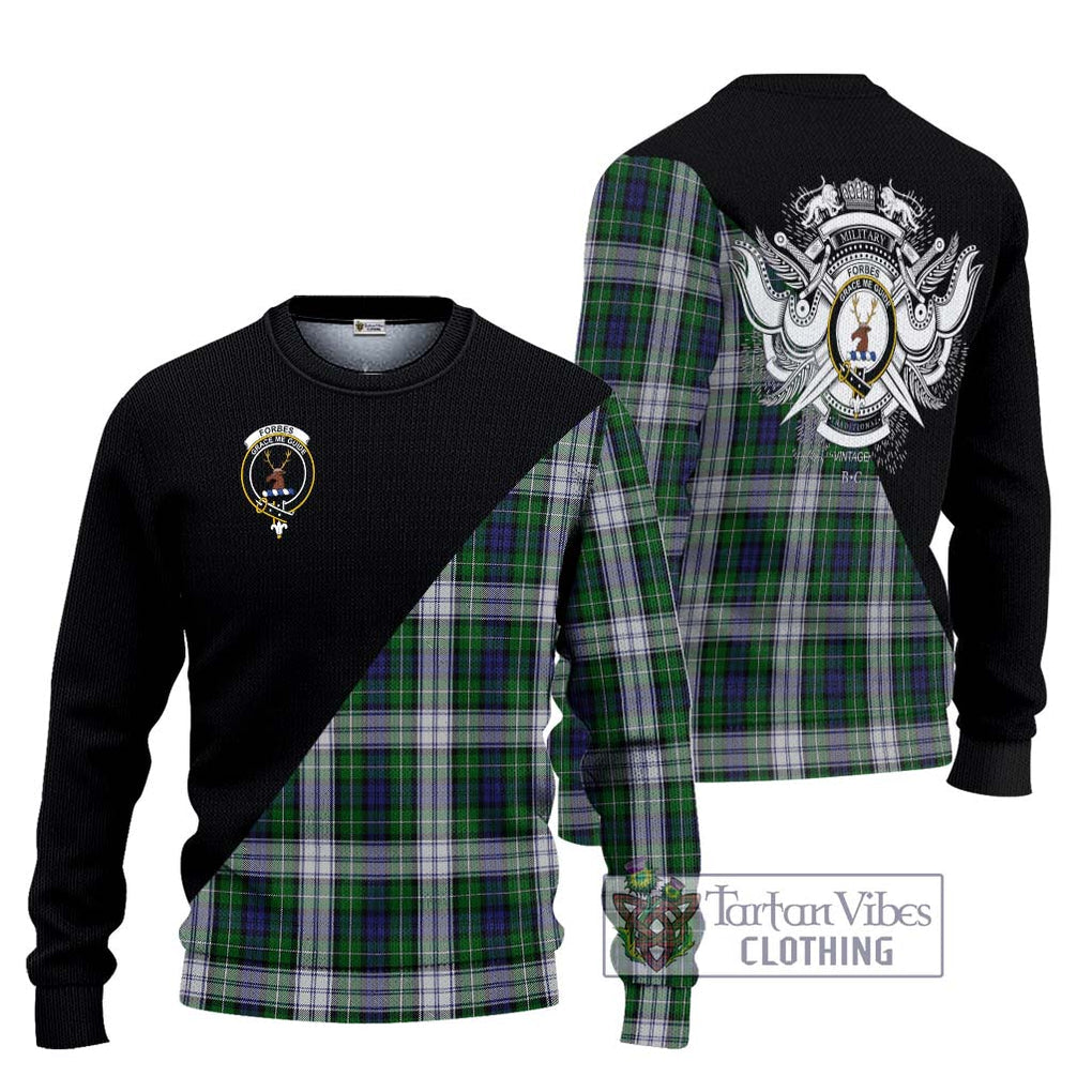 Forbes Dress Tartan Knitted Sweater with Family Crest and Military Logo Style Unisex - Tartanvibesclothing Shop