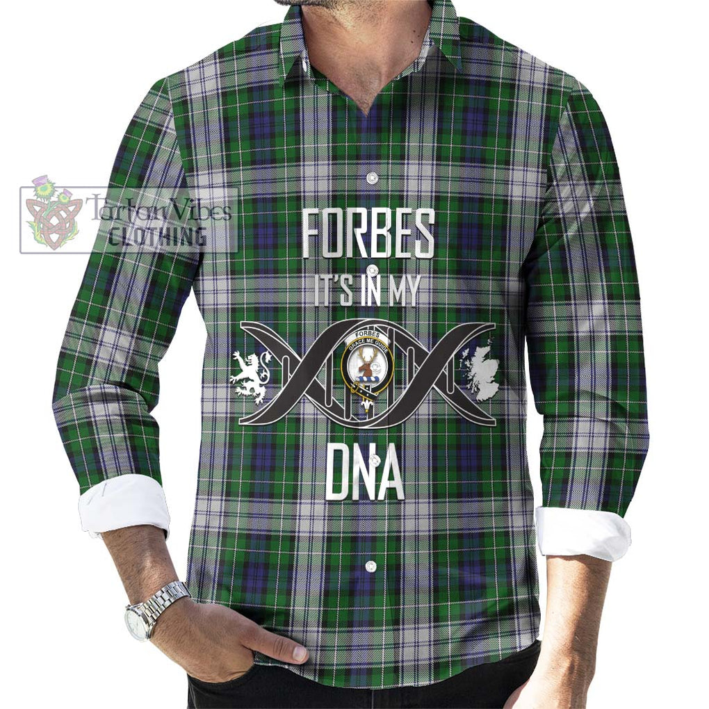 Forbes Dress Tartan Long Sleeve Button Shirt with Family Crest DNA In Me Style Men's Shirt S - Tartanvibesclothing Shop