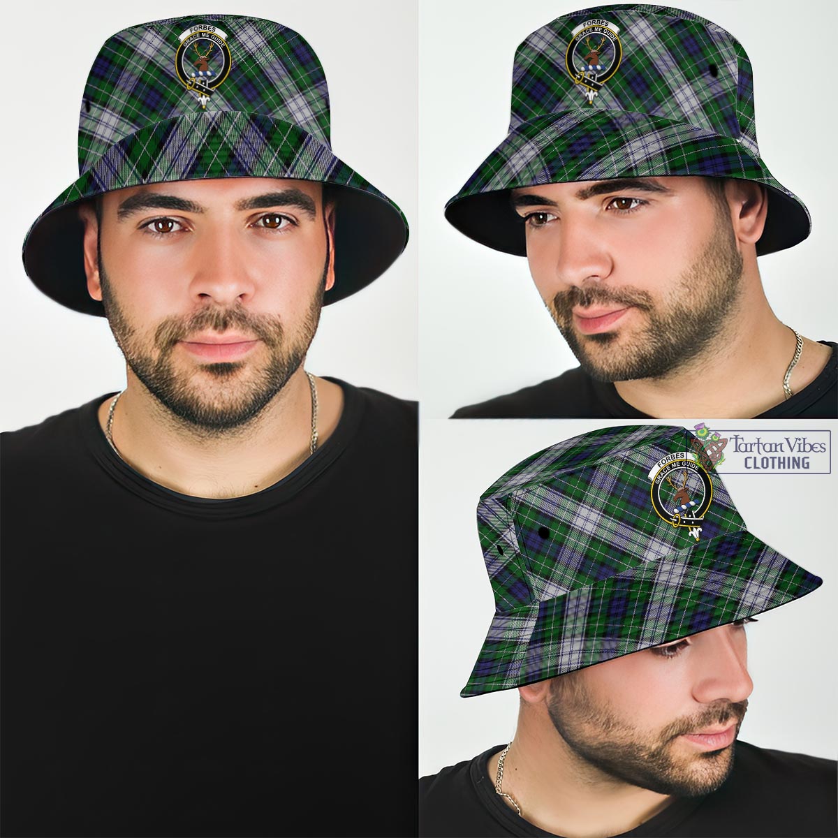 Tartan Vibes Clothing Forbes Dress Tartan Bucket Hat with Family Crest