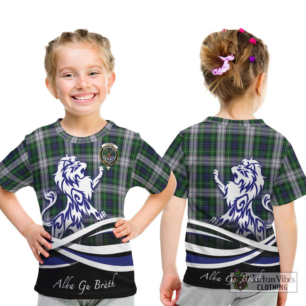 Forbes Dress Tartan Kid T-Shirt with Alba Gu Brath Regal Lion Emblem - Tartanvibesclothing Shop