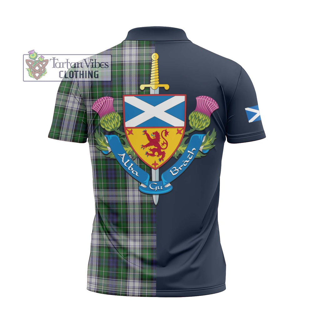 Tartan Vibes Clothing Forbes Dress Tartan Zipper Polo Shirt with Scottish Lion Royal Arm Half Style