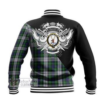 Forbes Dress Tartan Baseball Jacket with Family Crest and Military Logo Style