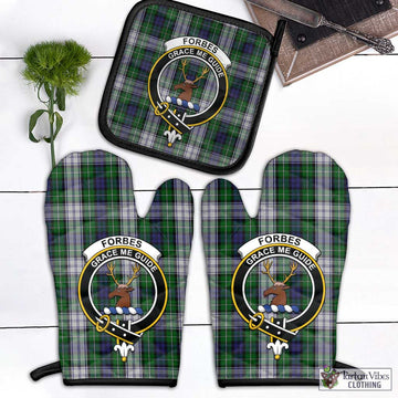 Forbes Dress Tartan Combo Oven Mitt & Pot-Holder with Family Crest