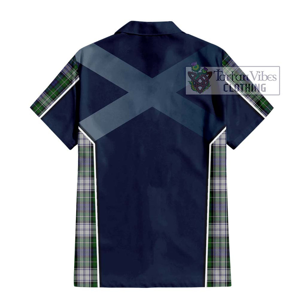 Forbes Dress Tartan Short Sleeve Button Shirt with Family Crest and Lion Rampant Vibes Sport Style - Tartan Vibes Clothing