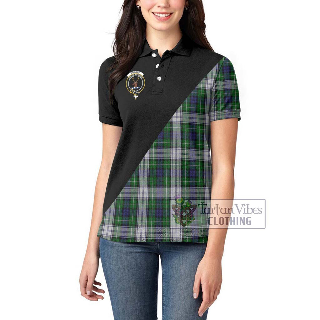 Forbes Dress Tartan Women's Polo Shirt with Family Crest and Military Logo Style - Tartanvibesclothing Shop