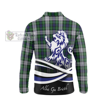 Forbes Dress Tartan Long Sleeve Polo Shirt with Alba Gu Brath Regal Lion Emblem