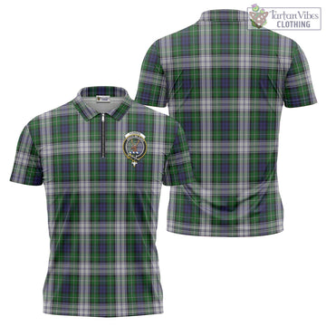 Forbes Dress Tartan Zipper Polo Shirt with Family Crest